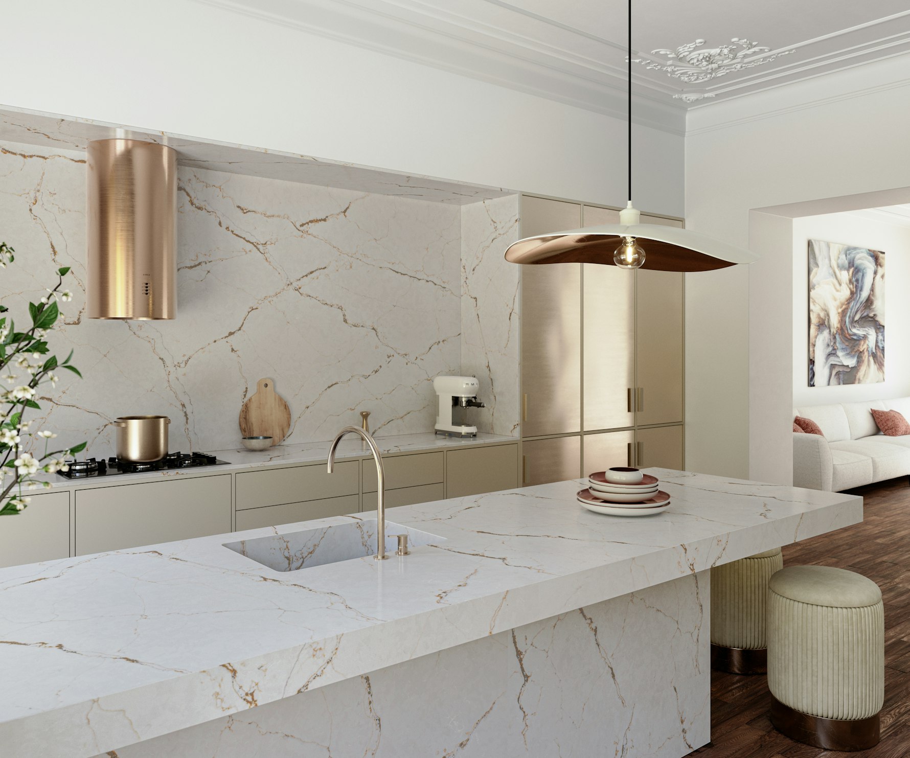 bialy_konglomerat_z_zlotymi_i_szarymi_zyllami_Silestone_n-sphere_Centrum_Spiekow-kitchen-na-le-chic-versailles-ivory-plano-general-min