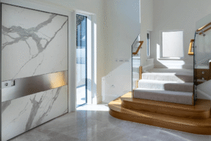 Spiek-kwarcowy-Laminam-bianco-statuario-bialy-z-wyrazista-szara-zyla-n-sphere-centrum-Spiekow-i-Kamienia-5-kopia-min